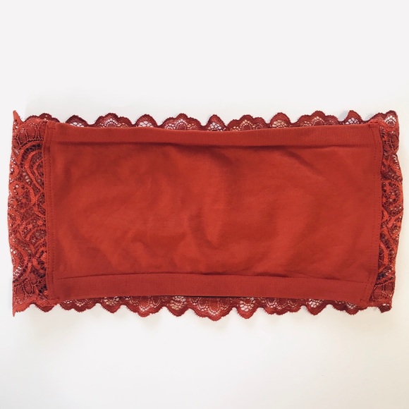 Intimately Free People Lace Crochet Reversible Bandeau Rust Orange - Picture 6 of 8